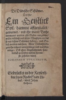 Titelseite der Erstausgabe des "düdeschen Schlömers", Staatsbibliothek Berlin, Public Domain